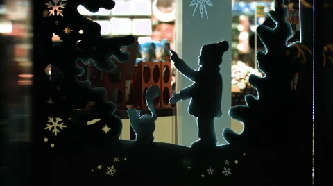 Small children christmas winter puppet figure with cat and colorful decoration Stock Footage 64890540