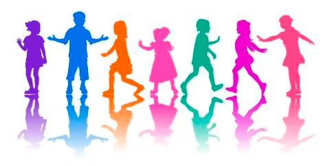 Small children, group Stock Illustration