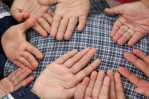Small children's palms Stock Photos