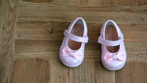 Small children's sandals Stock Footage 102166441