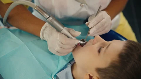 Small child's visit to the dentist Stock-Footage 54682117