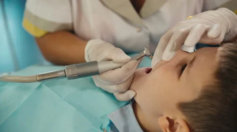 Small child's visit to the dentist Stock-Footage 54682386