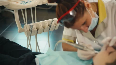 Small child's visit to the dentist Stock-Footage 54682469