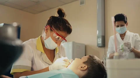 Small child's visit to the dentist Stock-Footage 54682708