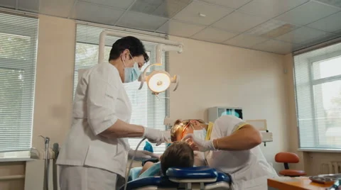 Small child's visit to the dentist Stock-Footage 54682844