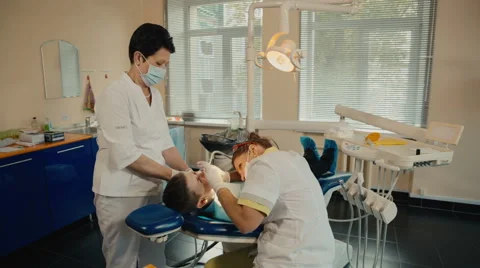 Small child's visit to the dentist Stock-Footage 54682897