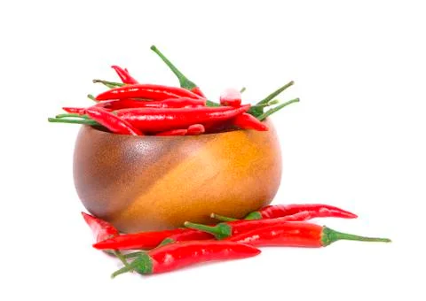 Small chilli pepper isolated on white background Stock Photos