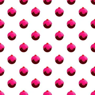 Small chocolate cherry cupcakes pattern celebrating sweet moments Stock Illustration