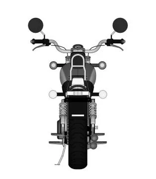 A small chopper is a classic. Vector black and white illustration with contou Stock-Illustration