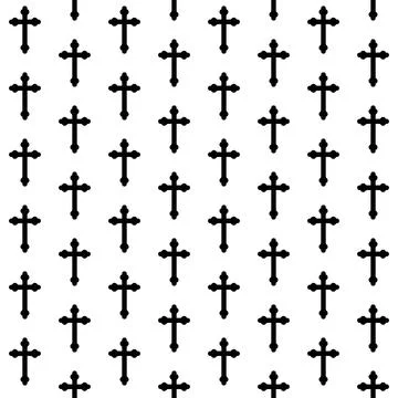 Small Christian Cross Repeat Pattern Vector Background Illustrazione stock