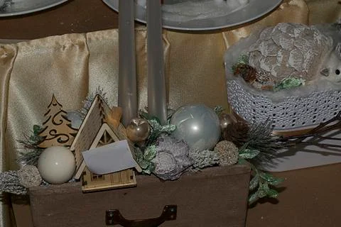 Small christmas decorations Stock Photos