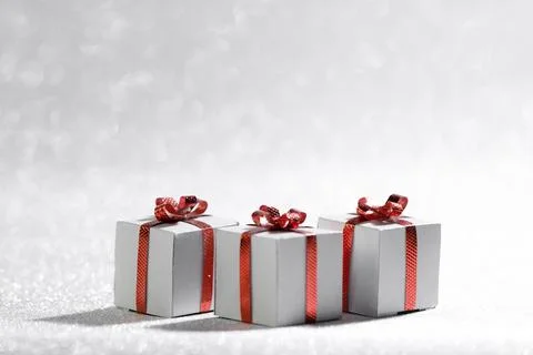 Small Christmas gift boxes Stock Photos