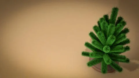 Small christmas tree. 3D render Stock Illustration