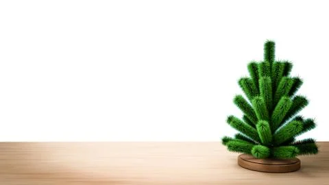 Small christmas tree. 3D render 库存插图