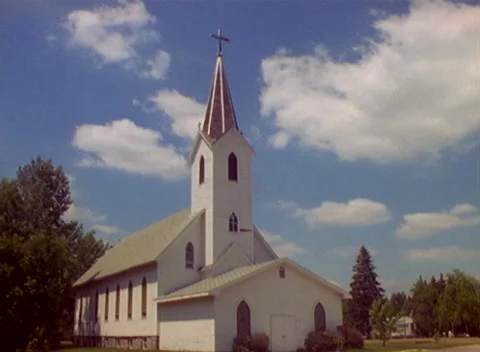 Small Church with timelapse clouds Stock Footage 235722958