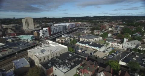 Small City Aerial Stock Footage 56247759
