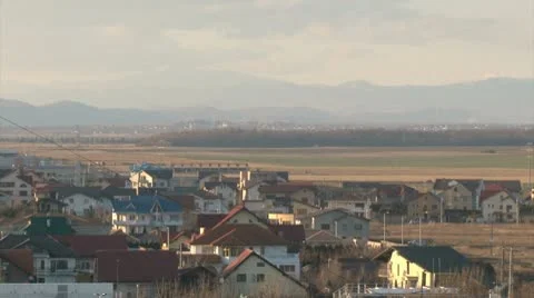 Small city Stock Footage 10742593