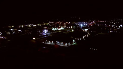 Small City at night Stock Footage 218519283