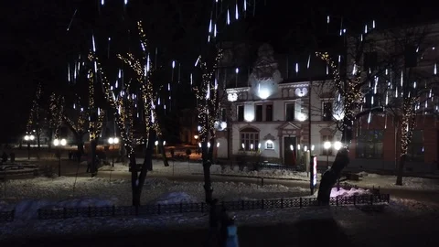 Small city night lights Stock Footage 102185737