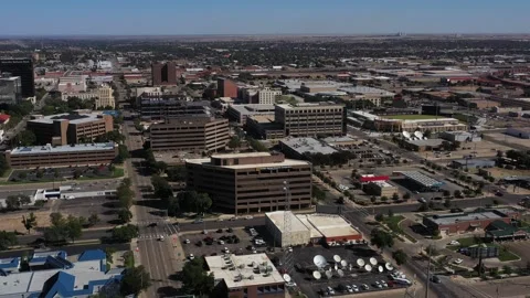 Small City in the Texas Panhandle Drone Aerial View Amarillo Texas USA Stock Footage 335666209