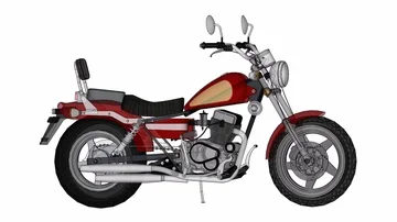 A small classic chopper bike. The model revolves around the center. Stock Footage 86064444