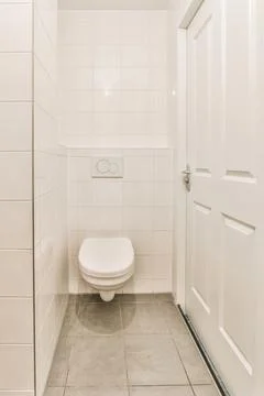 Small clean restroom Stock Photos