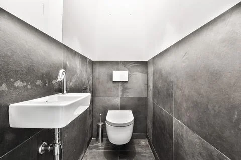 Small clean restroom Stock Photos