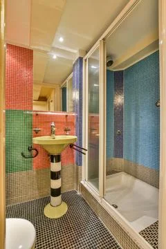 Small clean restroom Stock Photos