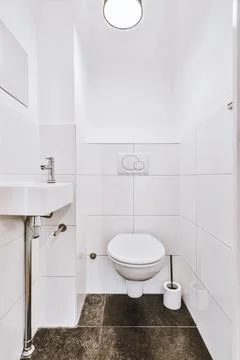 Small clean washroom Stock Photos