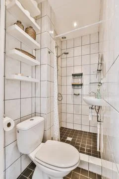 Small clean washroom Stock Photos