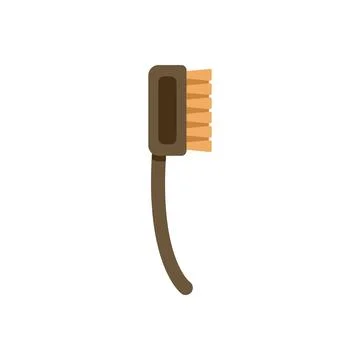 Small cleaning brush with brown handle for scrubbing Stock Illustration