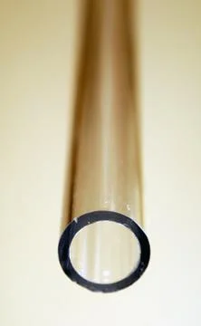 A small clear acrylic pipe with a 1/8th inch wall thickness. Stock Photos