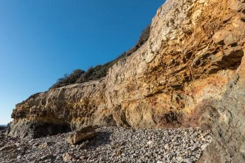 Small cliffs on la Pointe du Payre in Vendee (France) Stock Photos