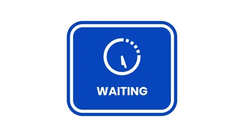 Small clock rotating icon with waiting text animation Stock Footage 345225033