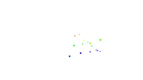 A small cluster of vibrant multicolored dots isolated on a white background Video stock 335117498