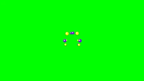 A small cluster of vibrant purple and yellow magical particles on green Stock Footage 340902815