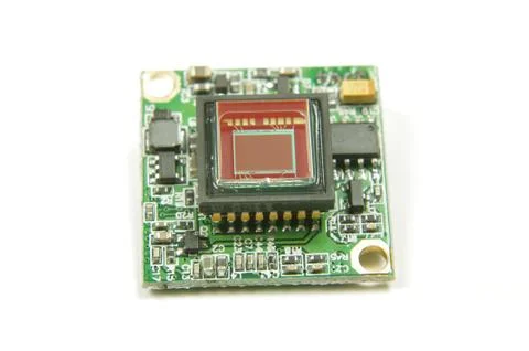 Small CMOS camera sensor inside analog drone FPV camera Stock Photos