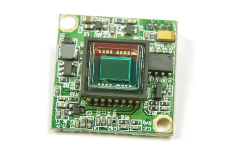 Small CMOS camera sensor inside analog drone FPV camera Stock Photos
