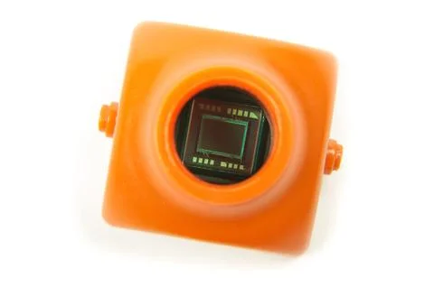 Small CMOS camera sensor inside analog drone FPV camera Stock Photos