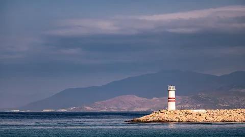 Small coastal lighthouse Foto stock
