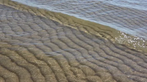 Small coastal waves, natural background, Ob reservoir, Russia Stock Footage 91119261