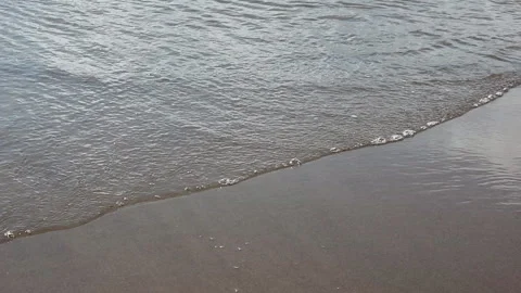 Small coastal waves, natural background, Ob reservoir, Russia Stock Footage 91129894
