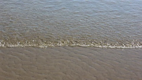 Small coastal waves, natural background, Ob reservoir, Russia Stock Footage 91130169