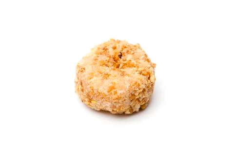 Small Coconut Donuts on a White Background Stock-Fotos