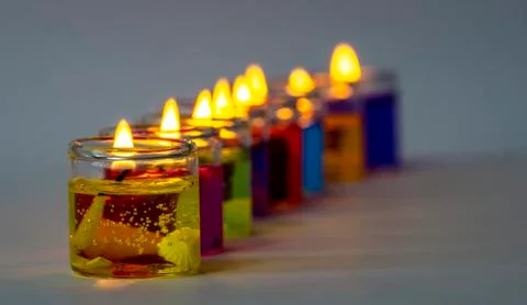 Small colored candles Stock Photos
