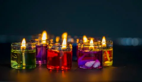 Small colored candles Stock Photos