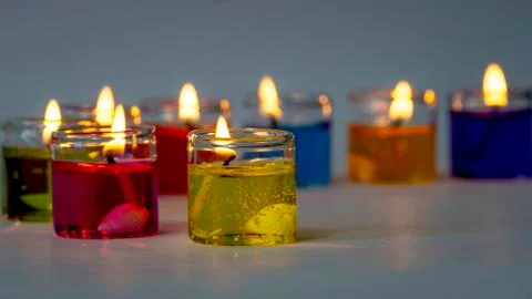 Small colored candles Stock Photos