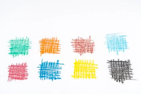 Small colored rectangles on a sheet of paper Stock Photos