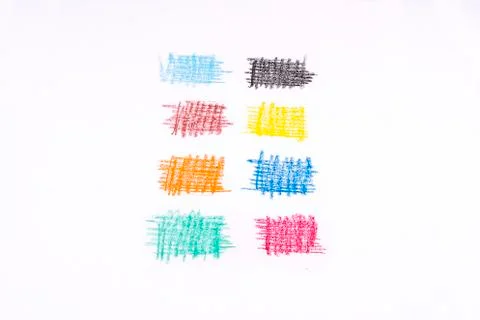 Small colored rectangles on a sheet of paper Stock Photos