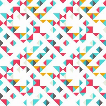 Small colored triangles on a white background seamless pattern Stock-Illustration